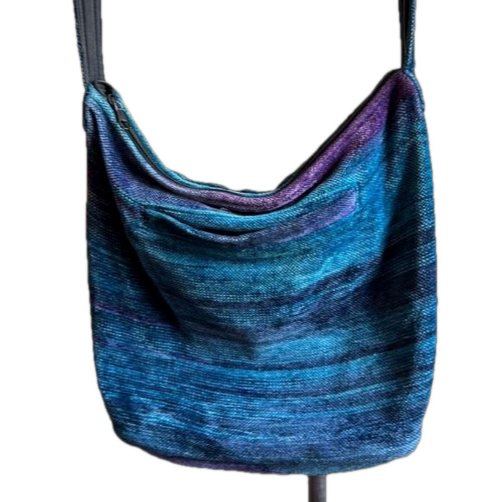 4 Threads Of Hope Art To Wear Handwoven crossbody zippered med bag